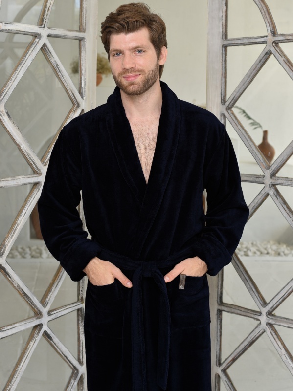 Мужской бамбуковый халат Oliver (Navy)